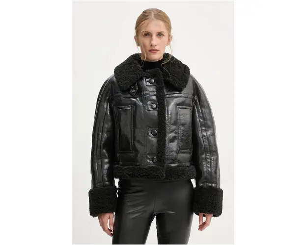 Stand Studio geaca Aby Jacket femei, culoarea negru, de tranzitie, oversize, 62258-9143