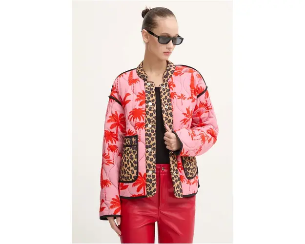 Never Fully Dressed geaca cu doua fete Havana Quilted Jacket femei, culoarea negru, de tranzitie, oversize, NFDOU352