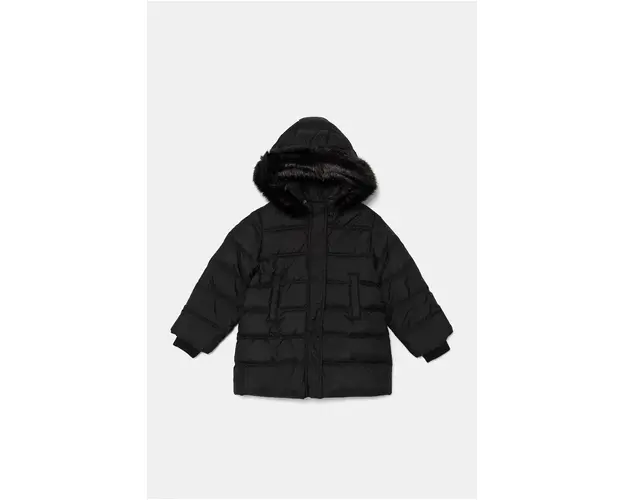 United Colors of Benetton geaca de puf pentru copii culoarea negru, 2WU0CN04Z