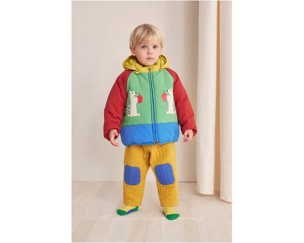 Bobo Choses geaca bebe Hungry Squirrel culoarea verde, 224AB096