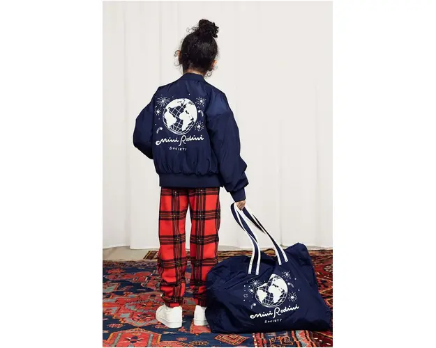 Mini Rodini geaca bomber pentru copii culoarea albastru marin, 2471011260