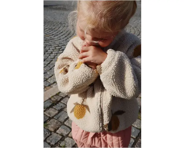 Konges Sløjd geaca copii JODY TEDDY JACKET GRS culoarea bej, KS101242