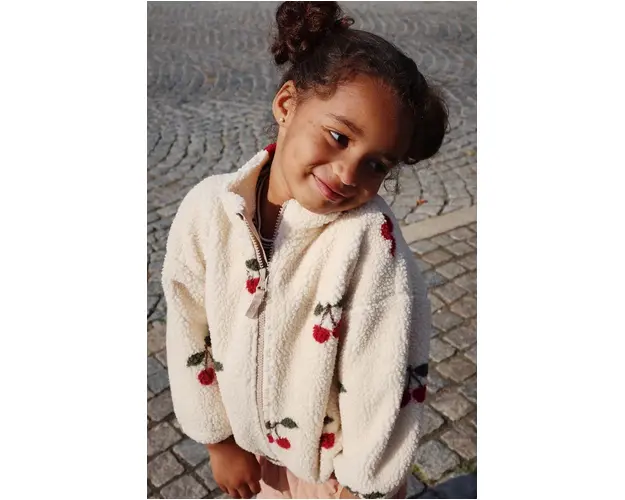 Konges Sløjd geaca copii JODY TEDDY JACKET GRS culoarea bej, KS101242