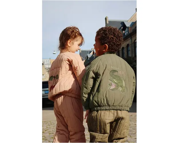 Konges Sløjd geaca bomber pentru copii JUNO BOMBER JACKET culoarea verde, KS101245