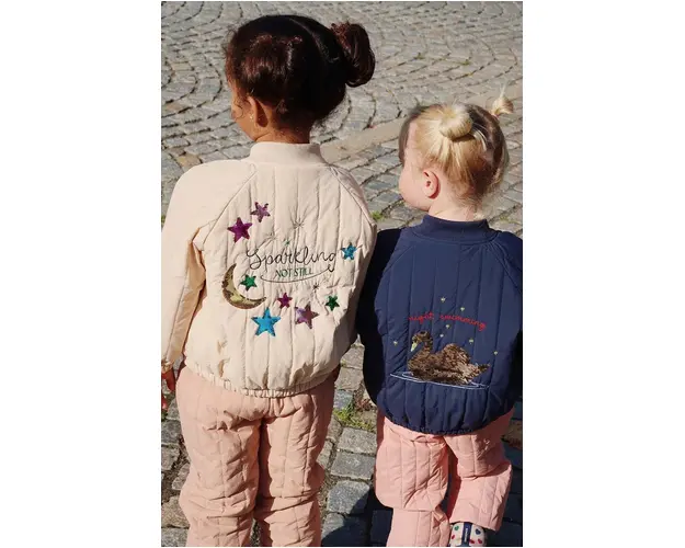 Konges Sløjd geaca bomber pentru copii JUNO SEQUIN BOMBER JACKET culoarea bej, KS101250
