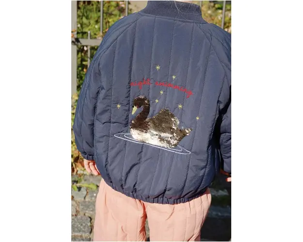 Konges Sløjd geaca bomber pentru copii JUNO SEQUIN BOMBER JACKET culoarea albastru marin, KS101250