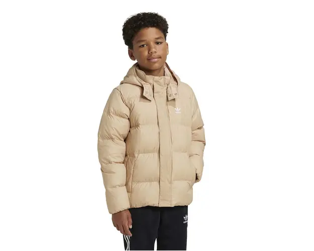 adidas Originals geaca de puf pentru copii DOWNACKET ELO culoarea bej, IY7500