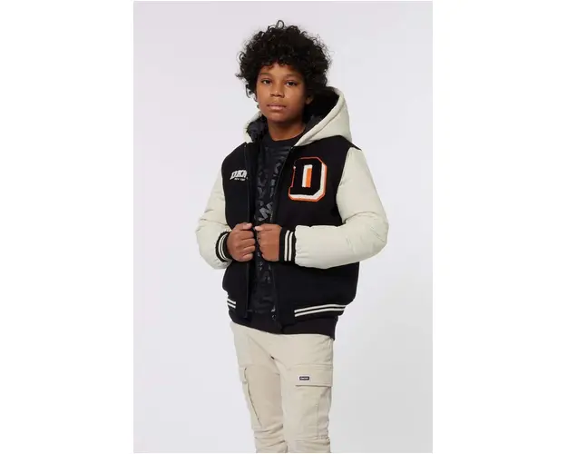 Dkny jacheta pentru copii din amestec de lana culoarea negru, D60204