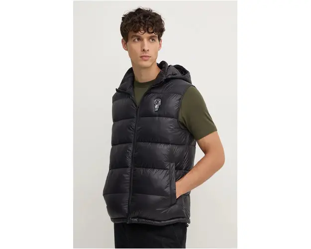 Karl Lagerfeld vesta barbati, culoarea negru, de iarna, 543590.505091