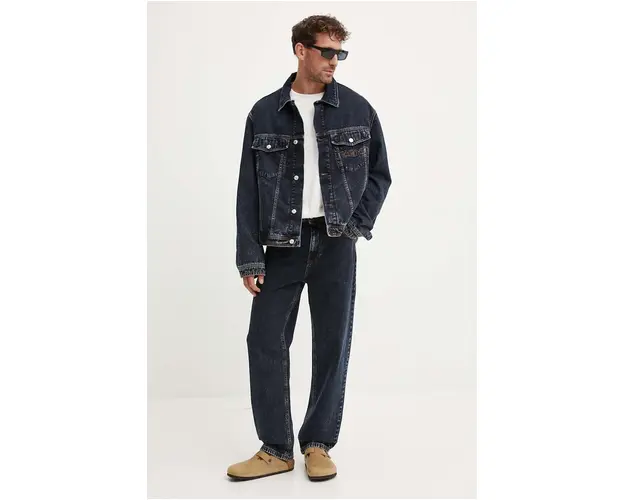 Iceberg geaca jeans barbati, culoarea albastru marin, de tranzitie, O080 0539