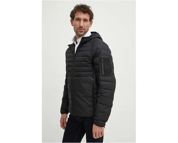 Boss Green geaca barbati, culoarea negru, de tranzitie, 50514761