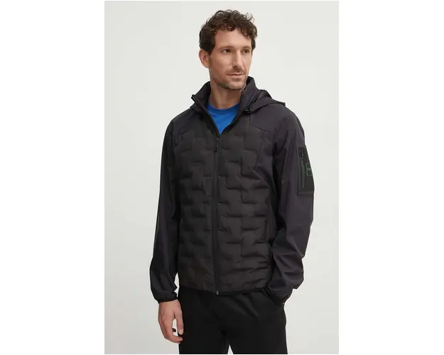 Boss Green geaca de puf barbati, culoarea negru, de tranzitie, 50522390