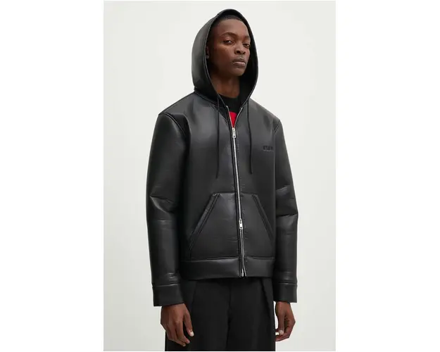 MSGM geaca barbati, culoarea negru, de tranzitie, 3740MH18X.247603