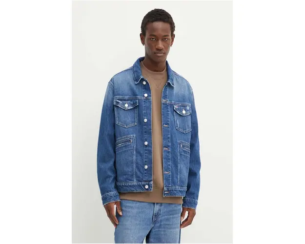 Tommy Jeans geaca jeans barbati, de tranzitie, DM0DM19360