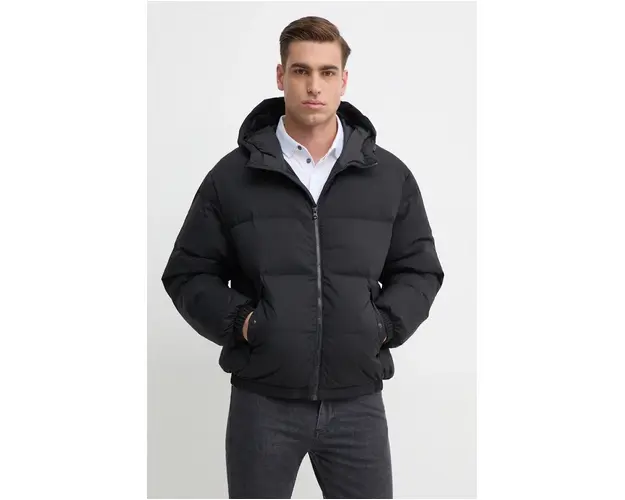 United Colors of Benetton geaca de puf barbati, culoarea negru, de iarna, oversize, 2JF8UN05E