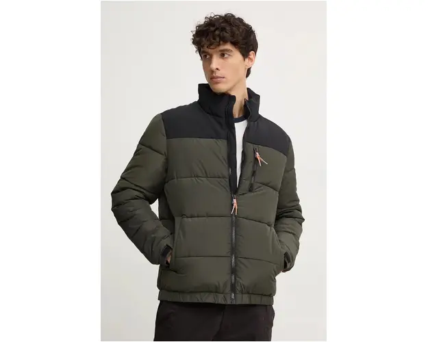 United Colors of Benetton geaca barbati, culoarea verde, de iarna, 2X5QUN053