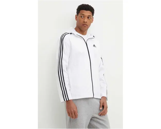 adidas geaca Essentials barbati, culoarea alb, de tranzitie, IB0382