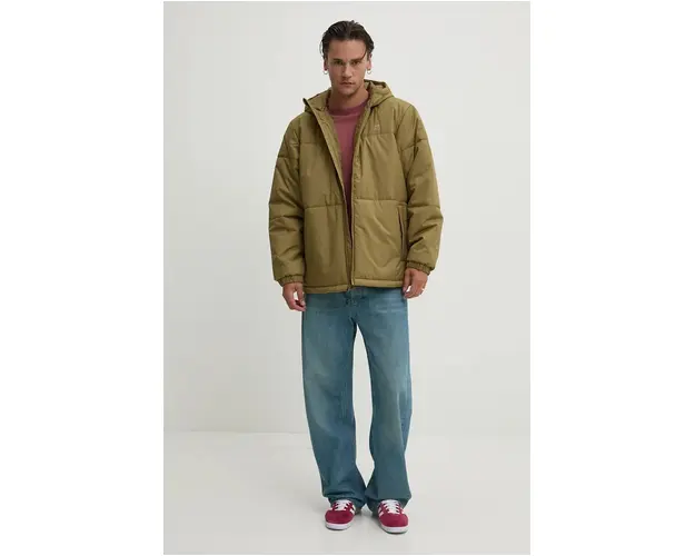Vans geaca barbati, culoarea verde, de tranzitie, oversize, VN000HN6CUQ1