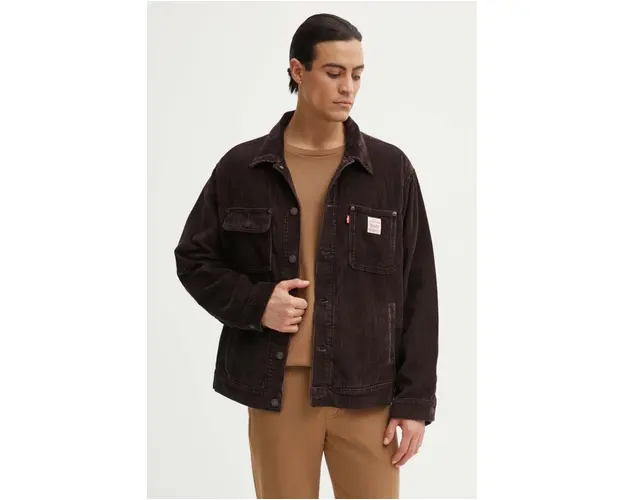 Levi's jacheta de bumbac culoarea maro, de tranzitie, oversize, A4820