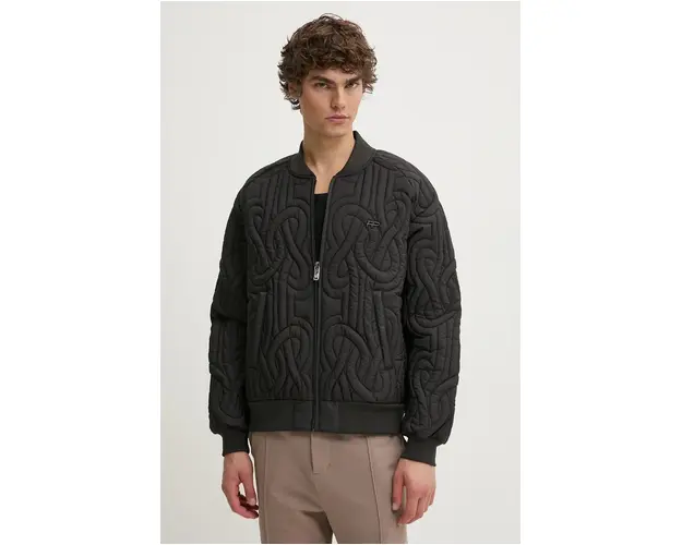 Filling Pieces geaca bomber barbati, culoarea negru, de tranzitie, 99400151861