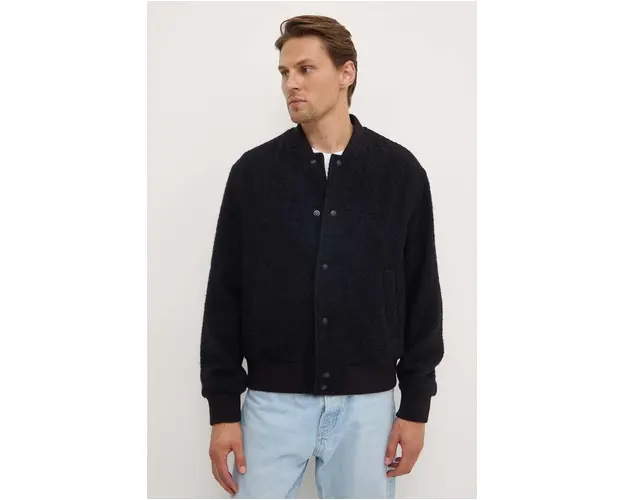 IRO jacheta bomber din lana culoarea albastru marin, de tranzitie, oversize, MP137DARREN
