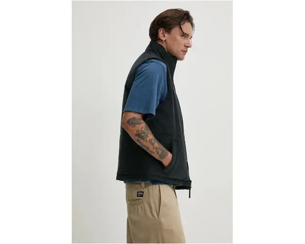 Hollister Co. vesta cu doua fete barbati, culoarea negru, de tranzitie, KI332-4061