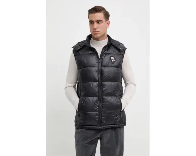 Karl Lagerfeld vesta barbati, culoarea negru, de tranzitie, 544590.505023