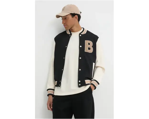 BALR. hanorac de bumbac Game Day barbati, culoarea negru, cu imprimeu, B138A 1001
