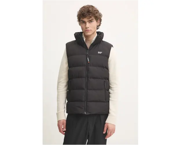 Superdry vesta barbati, culoarea negru, de iarna, M5011897A-02A