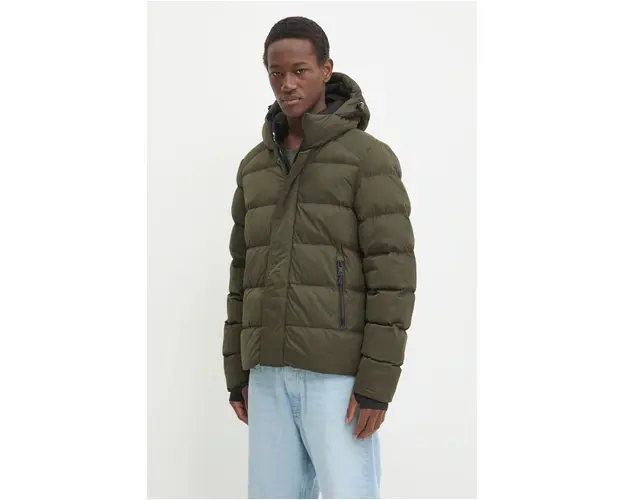 Superdry geaca barbati, culoarea verde, de iarna, M5011907A-ZC3