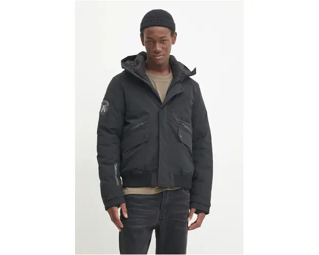 Superdry geaca barbati, culoarea negru, de iarna, M5011908A-02A