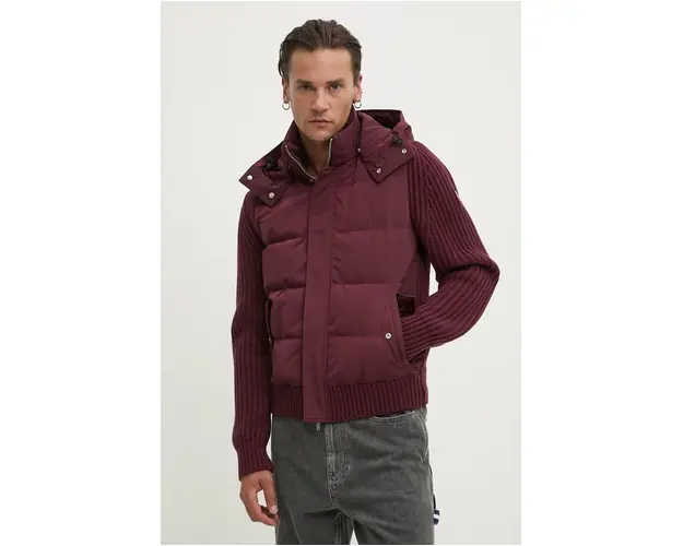 MOOSE KNUCKLES geaca de puf barbati, culoarea bordo, de iarna, M34MK660