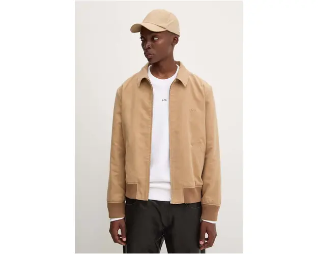A.P.C. jacheta de bumbac blouson gilles culoarea bej, de tranzitie, COHAK.H02706