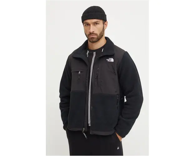 The North Face geaca Retro Denali Jacket barbati, culoarea negru, neted, NF0A88XHJK31