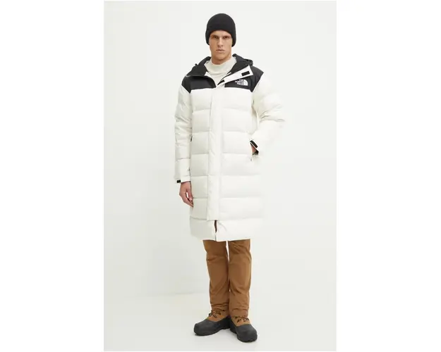 The North Face geaca de puf Nuptse barbati, culoarea bej, de iarna, NF0A832JROU1