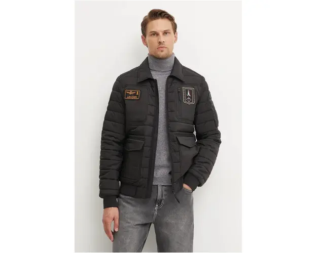 Aeronautica Militare geaca barbati, culoarea negru, de tranzitie, AB2191CT3375