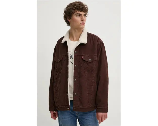 Levi's geaca din velur culoarea maro, de tranzitie, A5784