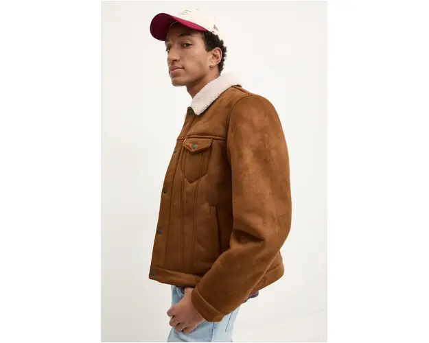 Levi's geaca barbati, culoarea maro, de tranzitie, 001YT