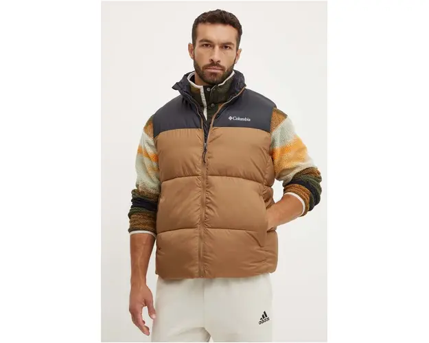 Columbia vesta Puffect barbati, culoarea maro, de iarna, 2086871