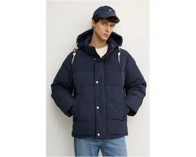 Gant geaca de puf barbati, culoarea albastru marin, de iarna, 7006465