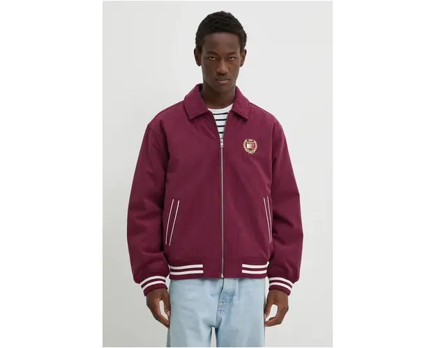 Tommy Jeans geaca barbati, culoarea bordo, de tranzitie, DM0DM19626