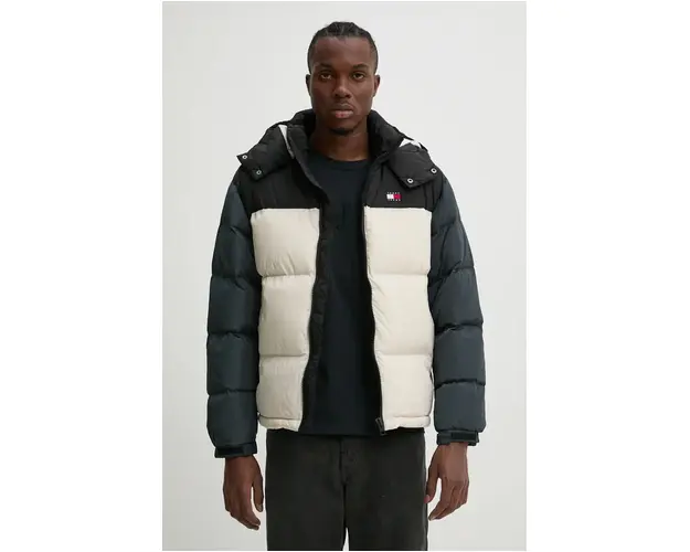 Tommy Jeans geaca de puf barbati, culoarea bej, de iarna, DM0DM19639