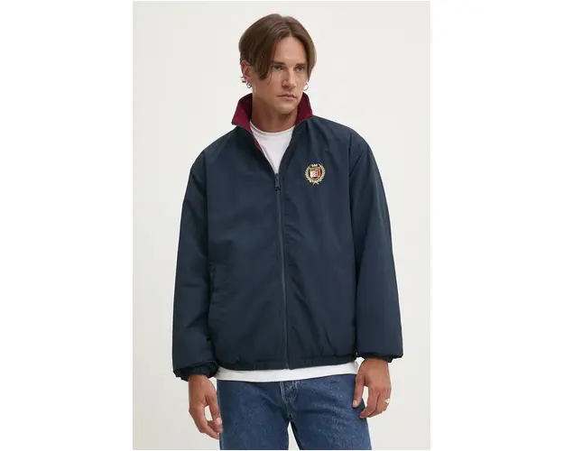 Tommy Jeans geaca cu doua fete barbati, culoarea albastru marin, de tranzitie, DM0DM19643