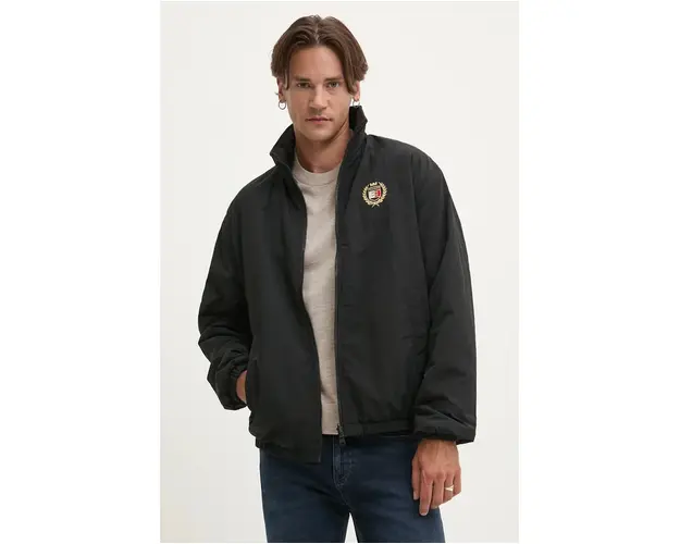 Tommy Jeans geaca cu doua fete barbati, culoarea negru, de tranzitie, DM0DM19643