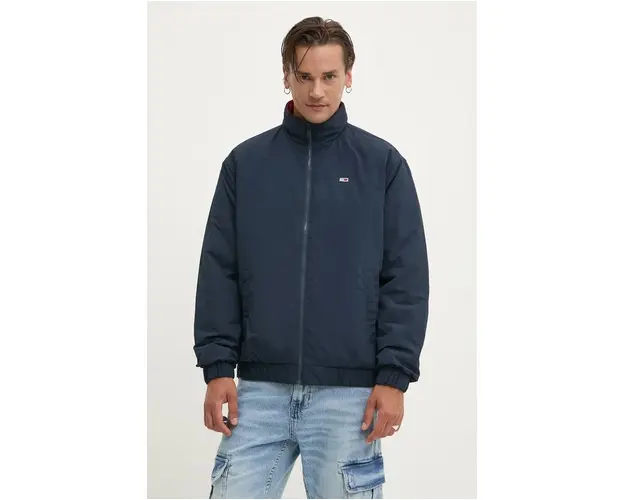 Tommy Jeans geaca barbati, culoarea albastru marin, de tranzitie, oversize, DM0DM19661