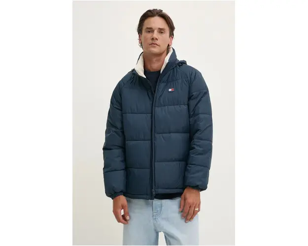 Tommy Jeans geaca barbati, culoarea albastru marin, de iarna, DM0DM20003