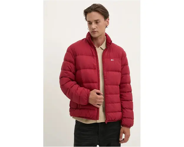 Tommy Jeans geaca de puf barbati, culoarea bordo, de tranzitie, DM0DM20686