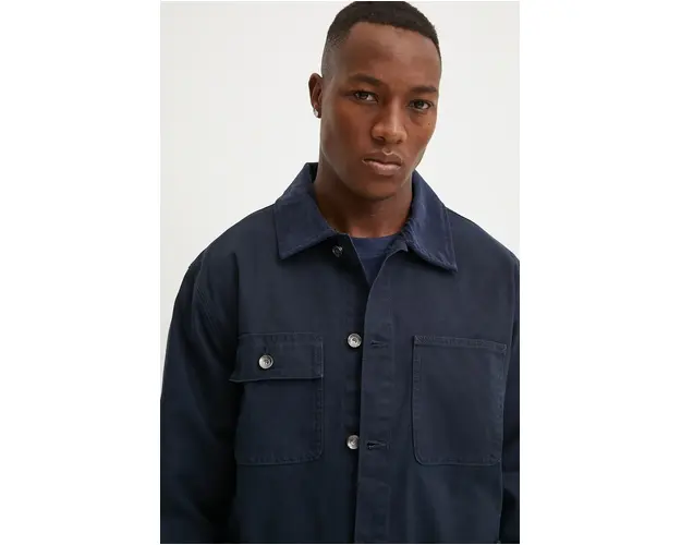 Champion geaca jeans barbati, culoarea albastru marin, de tranzitie, 220505