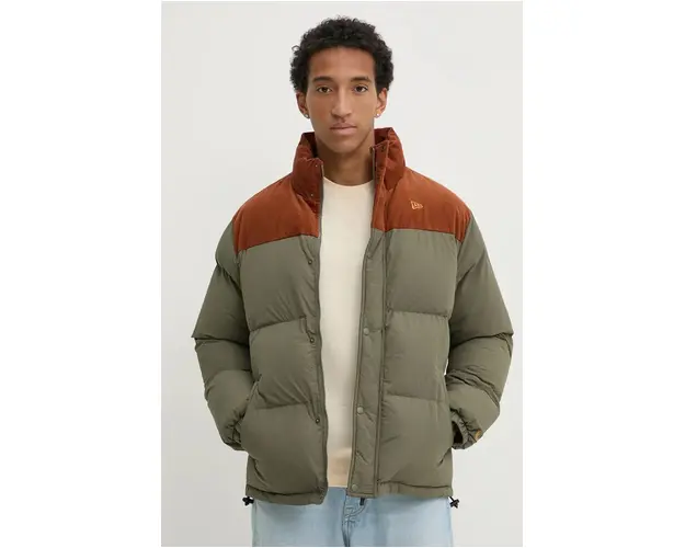 New Era geaca barbati, culoarea verde, de iarna, 60564837