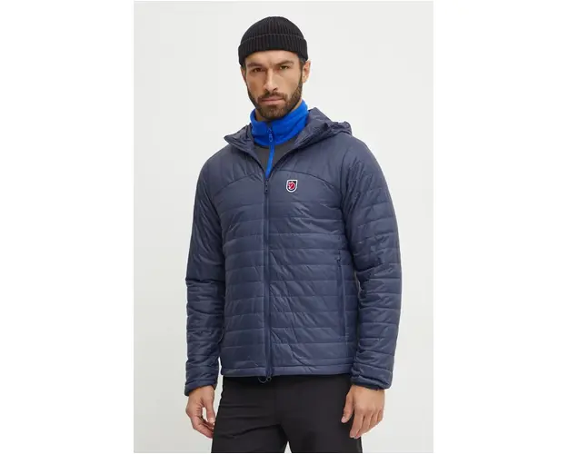Fjallraven geaca sport Expedition X-Lätt Hoodie culoarea albastru marin, de tranzitie, F12500157.560